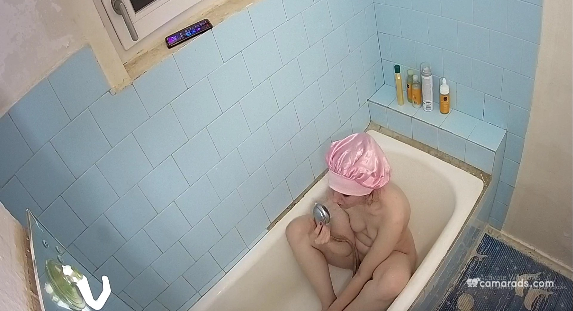 Amy is naked in bathroom